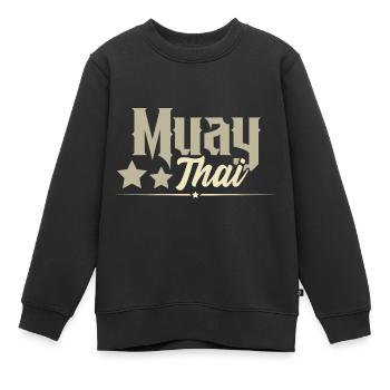 Muay Thai - Kinder Premium Organic Sweatshirt - Schwarz - Vorne - AI Model Kid Female (0cm)