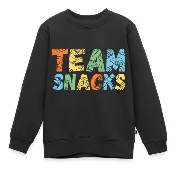 Team Snacks - Kids Premium Organic Sweatshirt - black - Front - AI Model Kid Female (0cm)