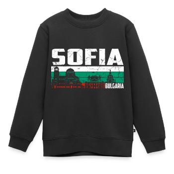 Sofia Bulgarie - Sweat Premium enfant bio - noir - Devant - AI Model Kid Female (0cm)