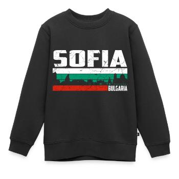 Sofia Bulgarie - Sweat Premium enfant bio - noir - Devant - AI Model Kid Female (0cm)