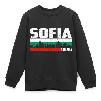 Sofia Bulgarie - Sweat Premium enfant bio - noir - Devant - AI Model Kid Female (0cm)
