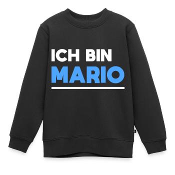 Mario Name Spruch für stolze Marios - Kinder Premium Organic Sweatshirt - Schwarz - Vorne - AI Model Kid Female (0cm)
