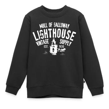 Mull von Galloway Leuchtturm - Kinder Premium Organic Sweatshirt - Schwarz - Vorne - AI Model Kid Female (0cm)