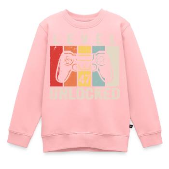 Level 47 Unlocked 47 Jahre Geburtstag Geschenk - Kinder Premium Organic Sweatshirt - Rosa - Vorne - AI Model Kid Female (0cm)