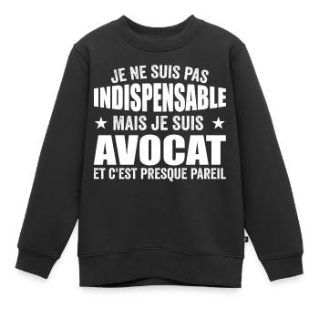 Ich bin nicht unentbehrlich, aber ich bin Anwalt - Kinder Premium Organic Sweatshirt - Schwarz - Vorne - AI Model Kid Female (0cm)