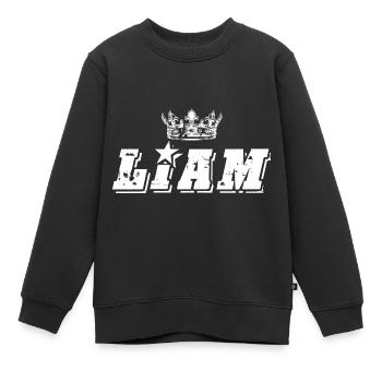 Liam - Kinder Premium Organic Sweatshirt - Schwarz - Vorne - AI Model Kid Female (0cm)