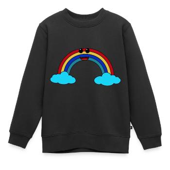 Happy Regenbogen bunt Farben Kinder Baby Kleinkind - Kinder Premium Organic Sweatshirt - Schwarz - Vorne - AI Model Kid Female (0cm)