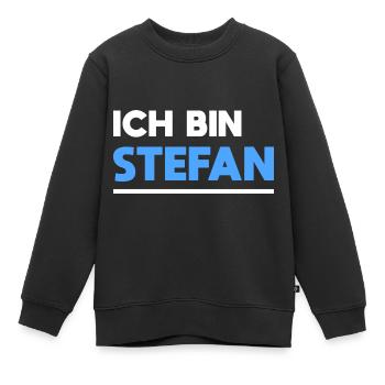 Stefan Name Spruch für stolze Stefans - Kinder Premium Organic Sweatshirt - Schwarz - Vorne - AI Model Kid Female (0cm)