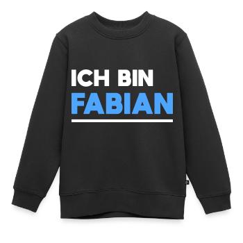 Fabian Name Spruch für stolze Fabians - Kinder Premium Organic Sweatshirt - Schwarz - Vorne - AI Model Kid Female (0cm)