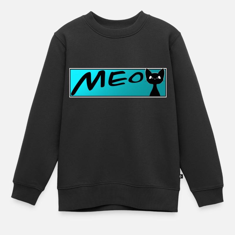 chat mignon MEOW chats chat chat - Sweat Premium enfant bio - noir