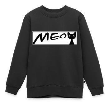 süße Katze MEOW Katzen Kater Miezekatze - Kinder Premium Organic Sweatshirt - Schwarz - Vorne - AI Model Kid Female (0cm)