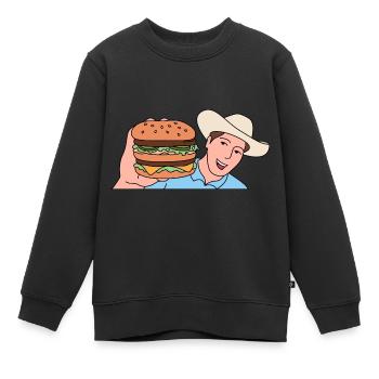 Burger in Texas Design für stolze Texaner - Kinder Premium Organic Sweatshirt - Schwarz - Vorne - AI Model Kid Female (0cm)