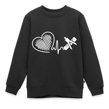 Mathematician Heartbeat - Kids Premium Organic Sweatshirt - black - Front - AI Model Kid Female (0cm)