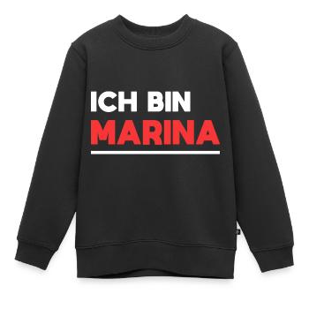 Marina Name Spruch für stolze Marinas - Kinder Premium Organic Sweatshirt - Schwarz - Vorne - AI Model Kid Female (0cm)
