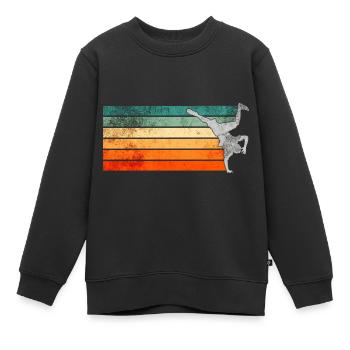 Breakdance Breakdancer Rétro - Sweat Premium enfant bio - noir - Devant - AI Model Kid Female (0cm)