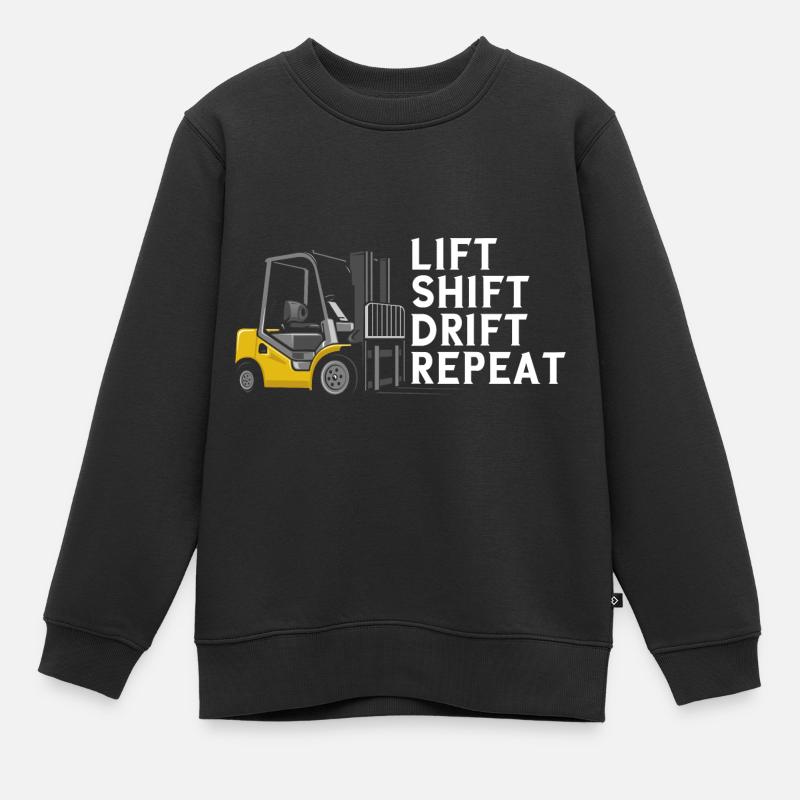 Forklift driver and warehouse forklift driver - Kids Premium Organic Sweatshirt - black