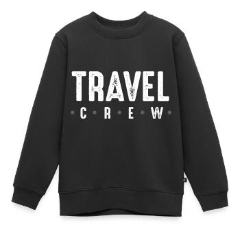 Travel Crew - Kinder Premium Organic Sweatshirt - Schwarz - Vorne - AI Model Kid Female (0cm)