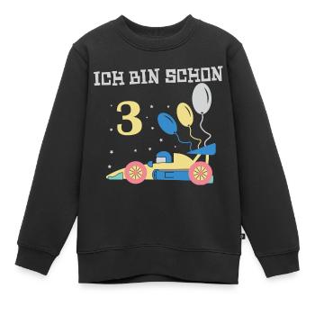 Achtung,ich bin 3 Rennauto für 3. Geburtstag - Kinder Premium Organic Sweatshirt - Schwarz - Vorne - AI Model Kid Female (0cm)