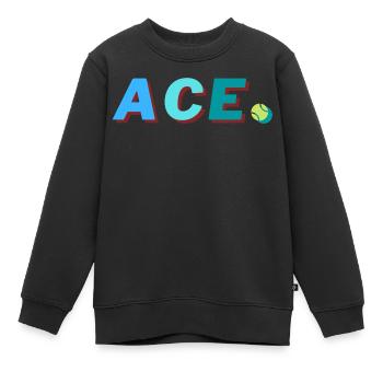 Ace - Retro-styled Tennis Design - Kids Premium Organic Sweatshirt - black - Front - AI Model Kid Female (0cm)
