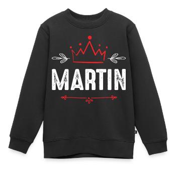 Martin - Sweat Premium enfant bio - noir - Devant - AI Model Kid Female (0cm)