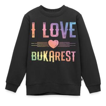 I Love Bukarest - Kinder Premium Organic Sweatshirt - Schwarz - Vorne - AI Model Kid Female (0cm)