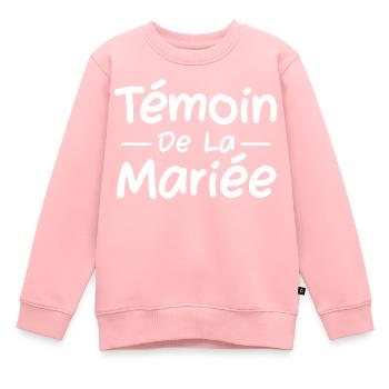 Témoin de la mariée - Sweat Premium enfant bio - rose - Devant - AI Model Kid Female (0cm)
