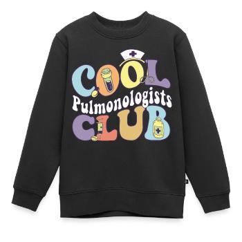 Cool Pneumologues Club Pulmonologie Squad Groovy - Sweat Premium enfant bio - noir - Devant - AI Model Kid Female (0cm)