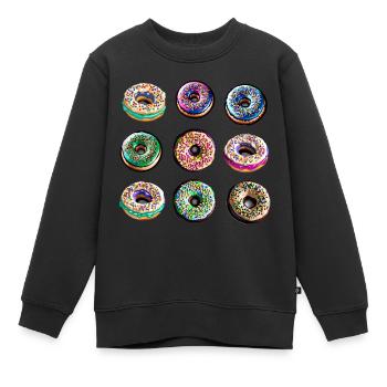 Donuts Muffins Donut Süßigkeit - Kinder Premium Organic Sweatshirt - Schwarz - Vorne - AI Model Kid Female (0cm)