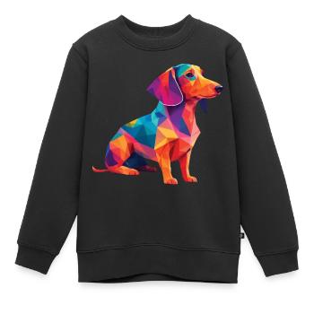 Dackel Hund lustiges Hunde Haustier Hundebesitzer - Kinder Premium Organic Sweatshirt - Schwarz - Vorne - AI Model Kid Female (0cm)