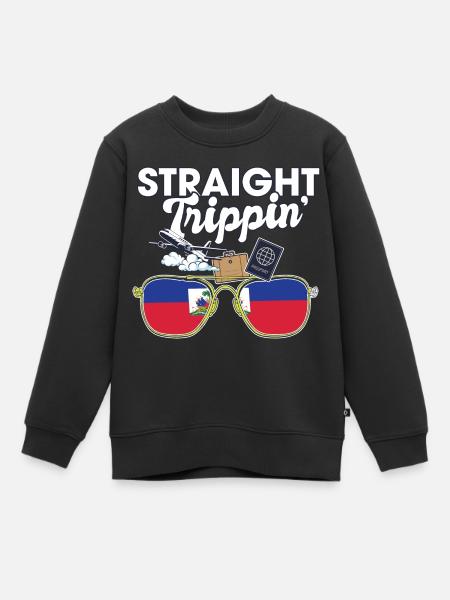 Straight Trippin' Haïti Vacances Tour Voyage - Sweat Premium enfant bio - noir