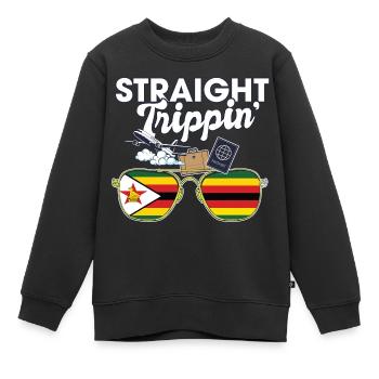 Straight Trippin' Zimbabwe Vacation Tour Travel - Kinder Premium Organic Sweatshirt - Schwarz - Vorne - AI Model Kid Female (0cm)