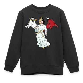 Engel Teufel gut böse Gefühle Emotion Satan Dark - Kinder Premium Organic Sweatshirt - Schwarz - Vorne - AI Model Kid Female (0cm)