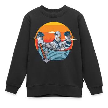 Möwen Möwe Seevögel Boot Seefahrer Seemänner - Kinder Premium Organic Sweatshirt - Schwarz - Vorne - AI Model Kid Female (0cm)