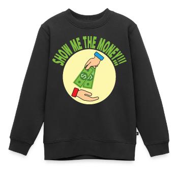 Conception d’argent d’exposition pour les professionnels à revenu élevé - Sweat Premium enfant bio - noir - Devant - AI Model Kid Female (0cm)