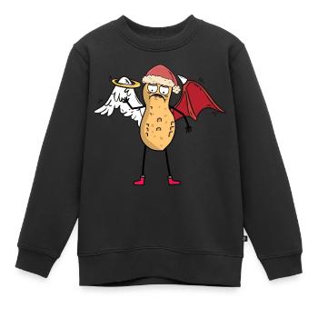Erdnuss himmlisch teuflische Weihnacht xmas Santa - Kinder Premium Organic Sweatshirt - Schwarz - Vorne - AI Model Kid Female (0cm)