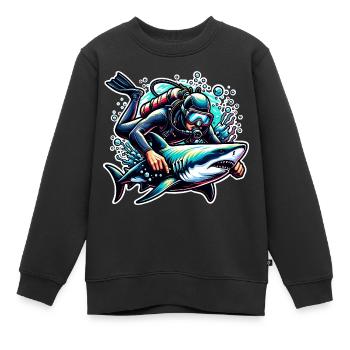 Tauchen Taucher - Kinder Premium Organic Sweatshirt - Schwarz - Vorne - AI Model Kid Female (0cm)