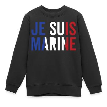 Je suis Marine - Sweat Premium enfant bio - noir - Devant - AI Model Kid Female (0cm)