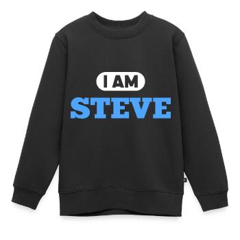 Steve Namenszusatz für stolze Steves - Kinder Premium Organic Sweatshirt - Schwarz - Vorne - AI Model Kid Female (0cm)