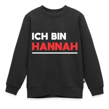 Hannah Name Spruch für stolze Hannahs - Kinder Premium Organic Sweatshirt - Schwarz - Vorne - AI Model Kid Female (0cm)