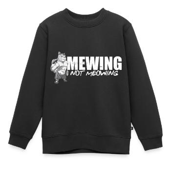 Drôle Chat Meme Miaulant Pas Miaulement Mâchoire - Sweat Premium enfant bio - noir - Devant - AI Model Kid Female (0cm)