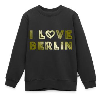 I Love Berlin - Kinder Premium Organic Sweatshirt - Schwarz - Vorne - AI Model Kid Female (0cm)