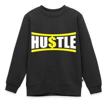 Hustle Spruch - Kinder Premium Organic Sweatshirt - Schwarz - Vorne - AI Model Kid Female (0cm)