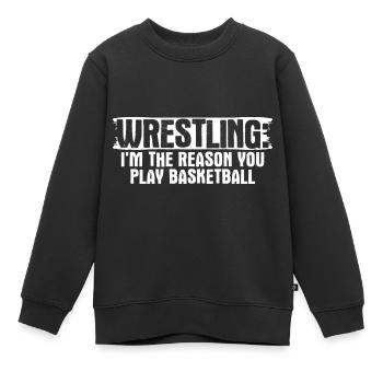 Grappling Martial Arts Wrestling - Kinder Premium Organic Sweatshirt - Schwarz - Vorne - AI Model Kid Female (0cm)