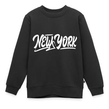 NEW YORK - Kinder Premium Organic Sweatshirt - Schwarz - Vorne - AI Model Kid Female (0cm)