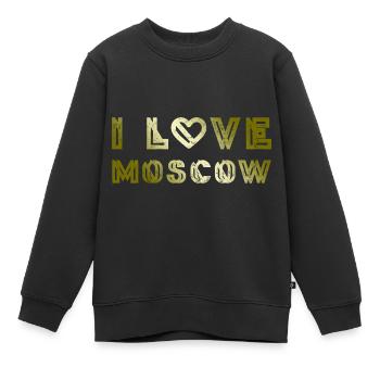 J’aime Moscou - Sweat Premium enfant bio - noir - Devant - AI Model Kid Female (0cm)