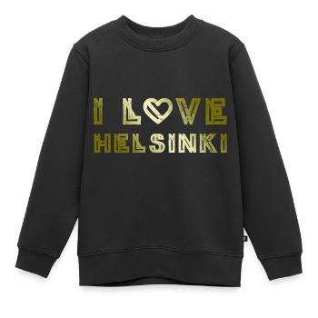 I Love Helsinki - Kinder Premium Organic Sweatshirt - Schwarz - Vorne - AI Model Kid Female (0cm)