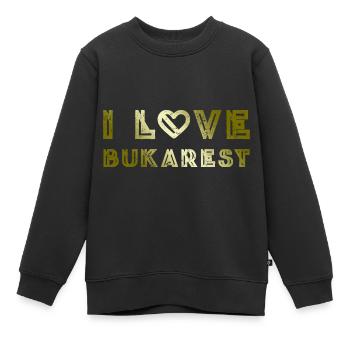I Love Bukarest - Kinder Premium Organic Sweatshirt - Schwarz - Vorne - AI Model Kid Female (0cm)