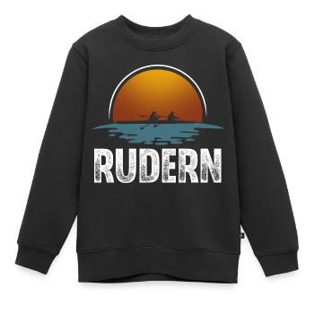 Rudern Ruderer Ruderboot Vintage - Kinder Premium Organic Sweatshirt - Schwarz - Vorne - AI Model Kid Female (0cm)