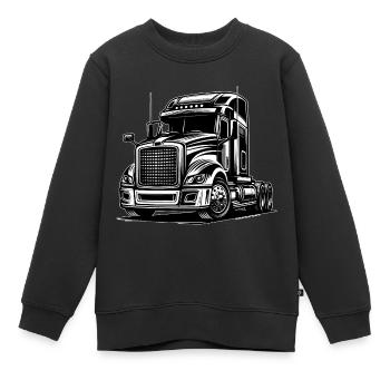 Camion, Camion Américain - Sweat Premium enfant bio - noir - Devant - AI Model Kid Female (0cm)