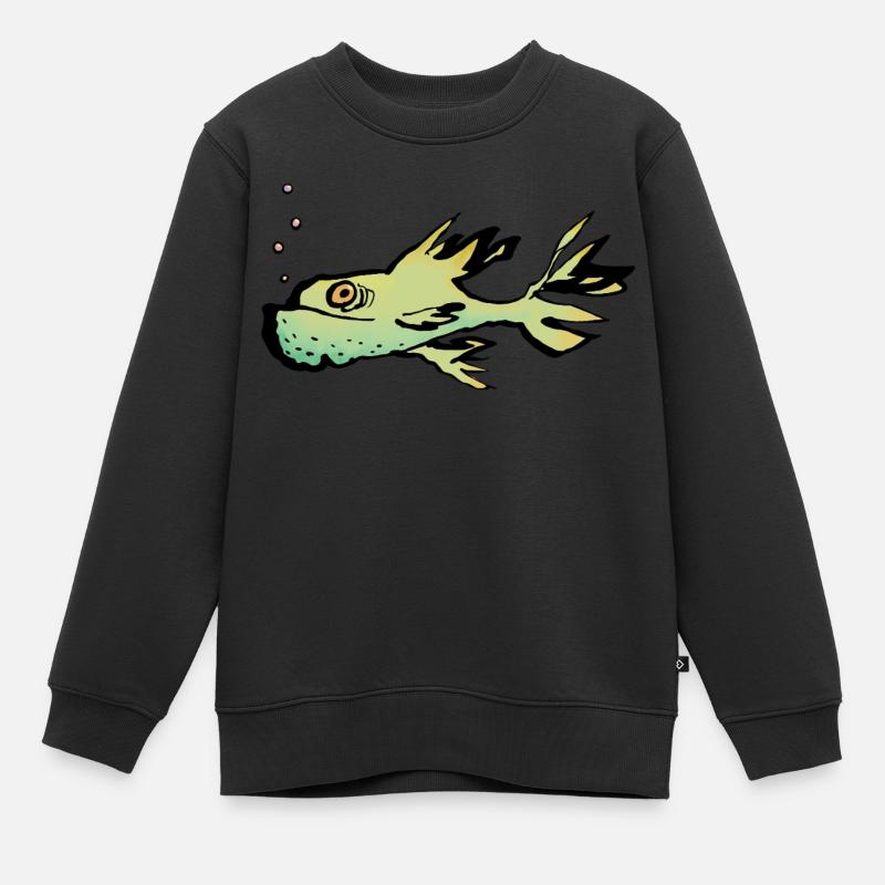 Poisson - Sweat Premium enfant bio - noir